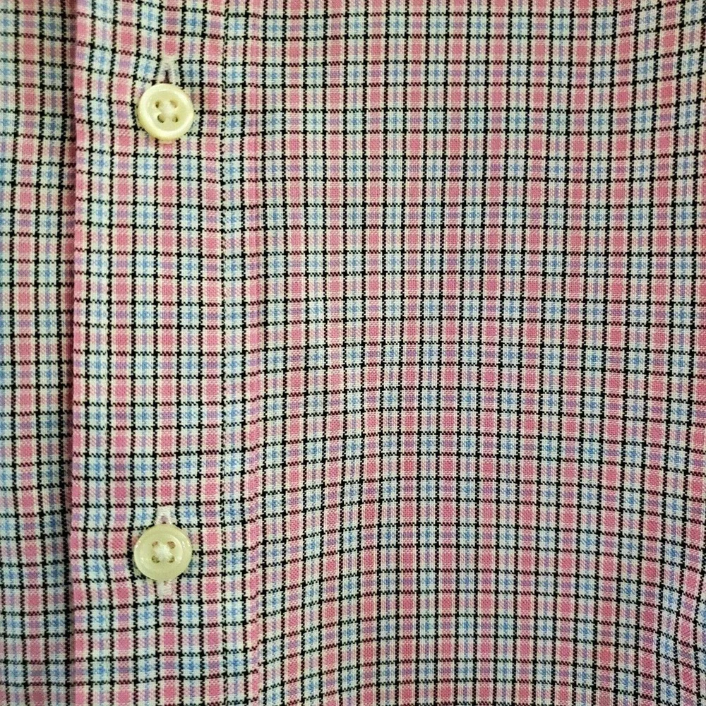 Polo Ralph Lauren Men's Button Down Shirt Size Large Pink And Blue Cotton